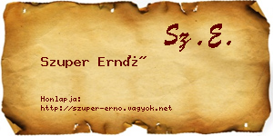 Szuper Ernő névjegykártya